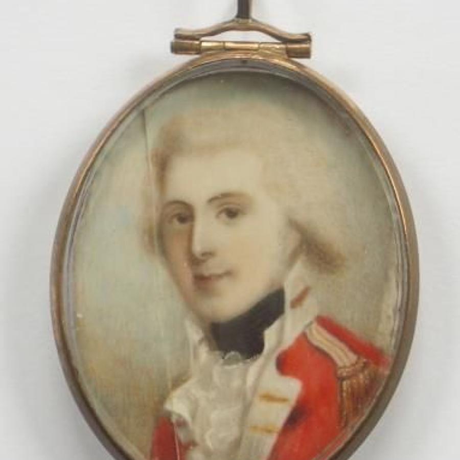 Late 18th Century Military Miniature Portrait.