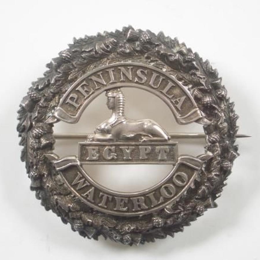 Q.O. Cameron Highlanders post 1881 Officer’s cased plaid brooch