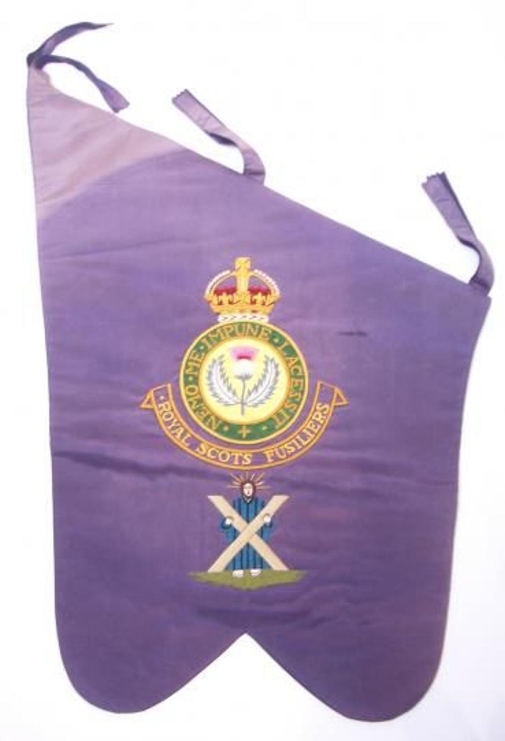 Scottish. Royal Scots Fusiliers pre 1952 pipe banner.