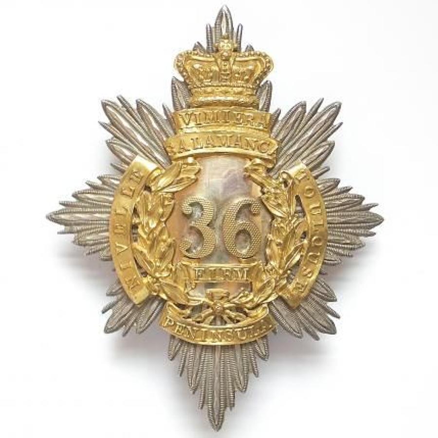 36th (Herefordshire) Regiment Officer’s “Regency” shako plate