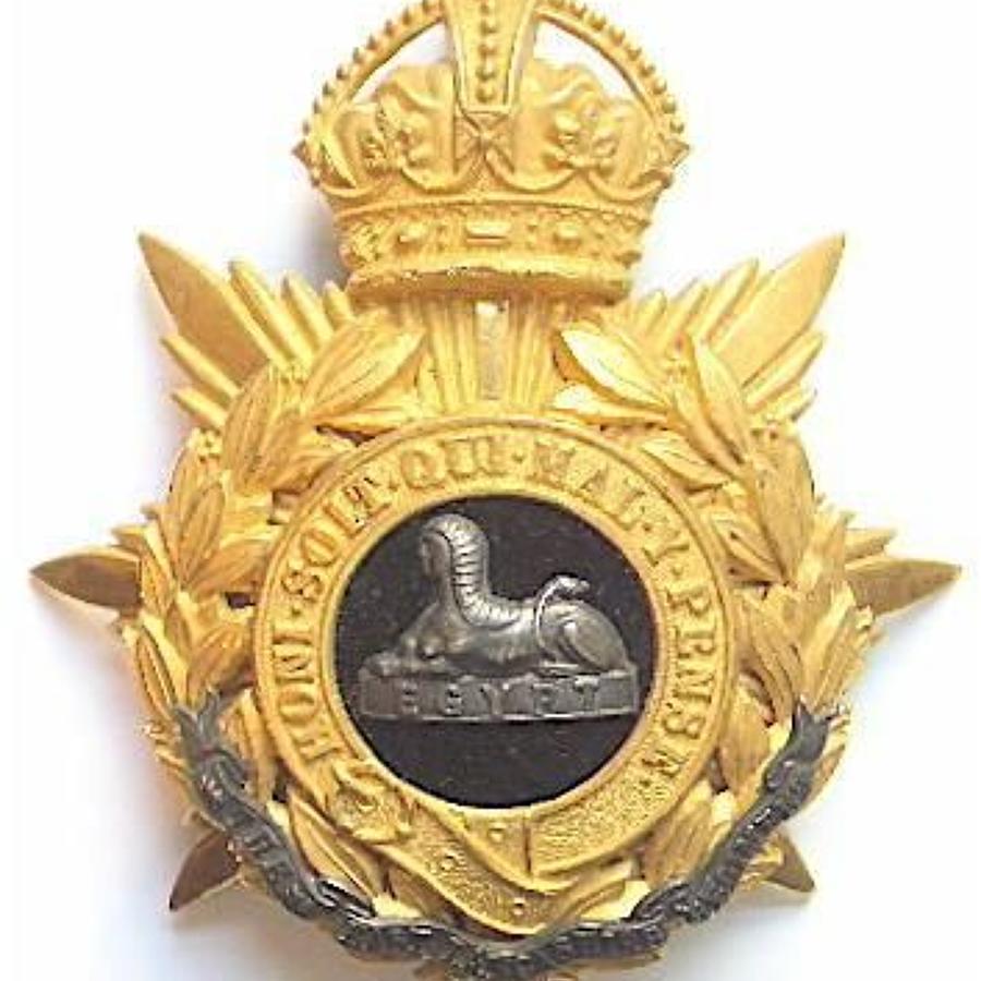 The East Lancashire Regiment Officer's helmet plate circa 1902-14.