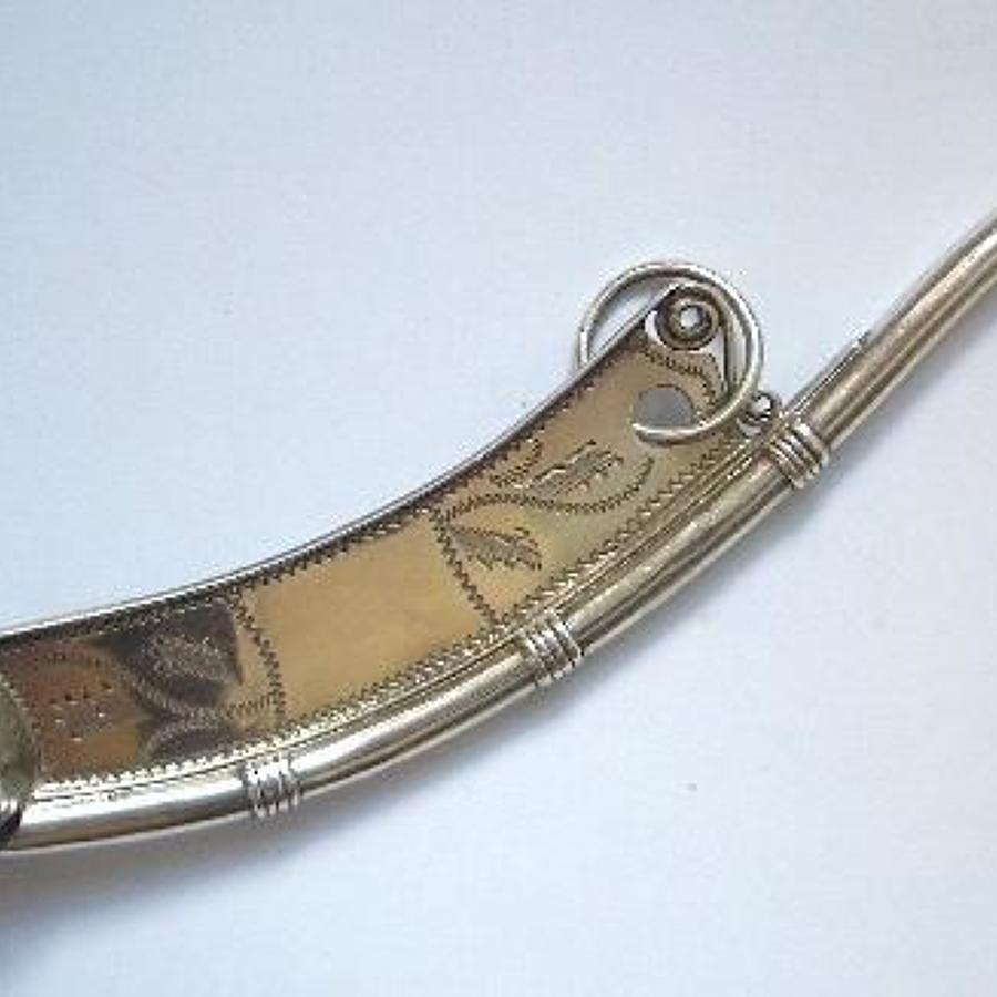 Royal Navy Victorian 1863 hallmarked silver bosun’s call Whistle.