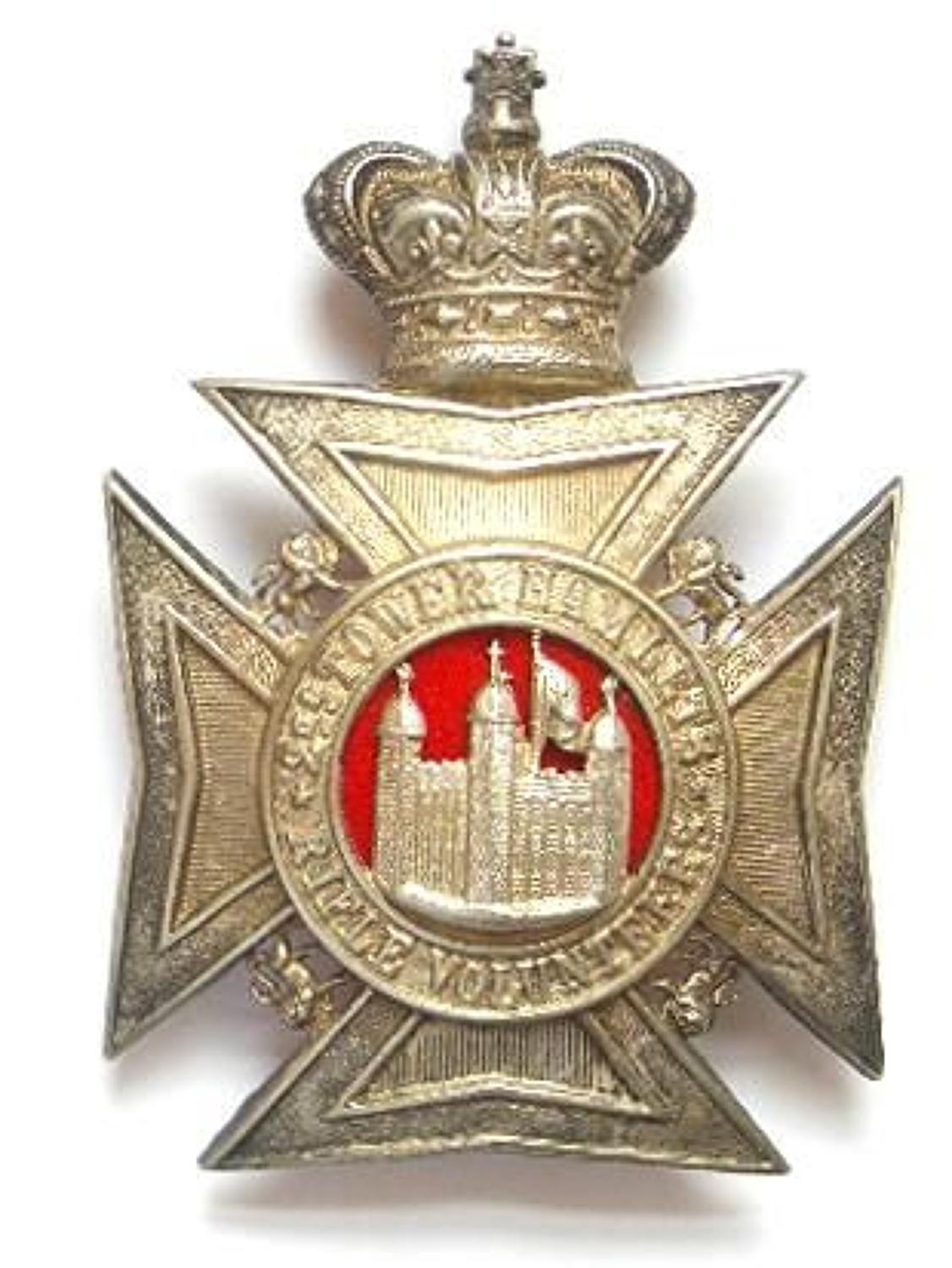 2nd Tower Hamlets Rifle Volunteers Victorian Officer’s helmet plate