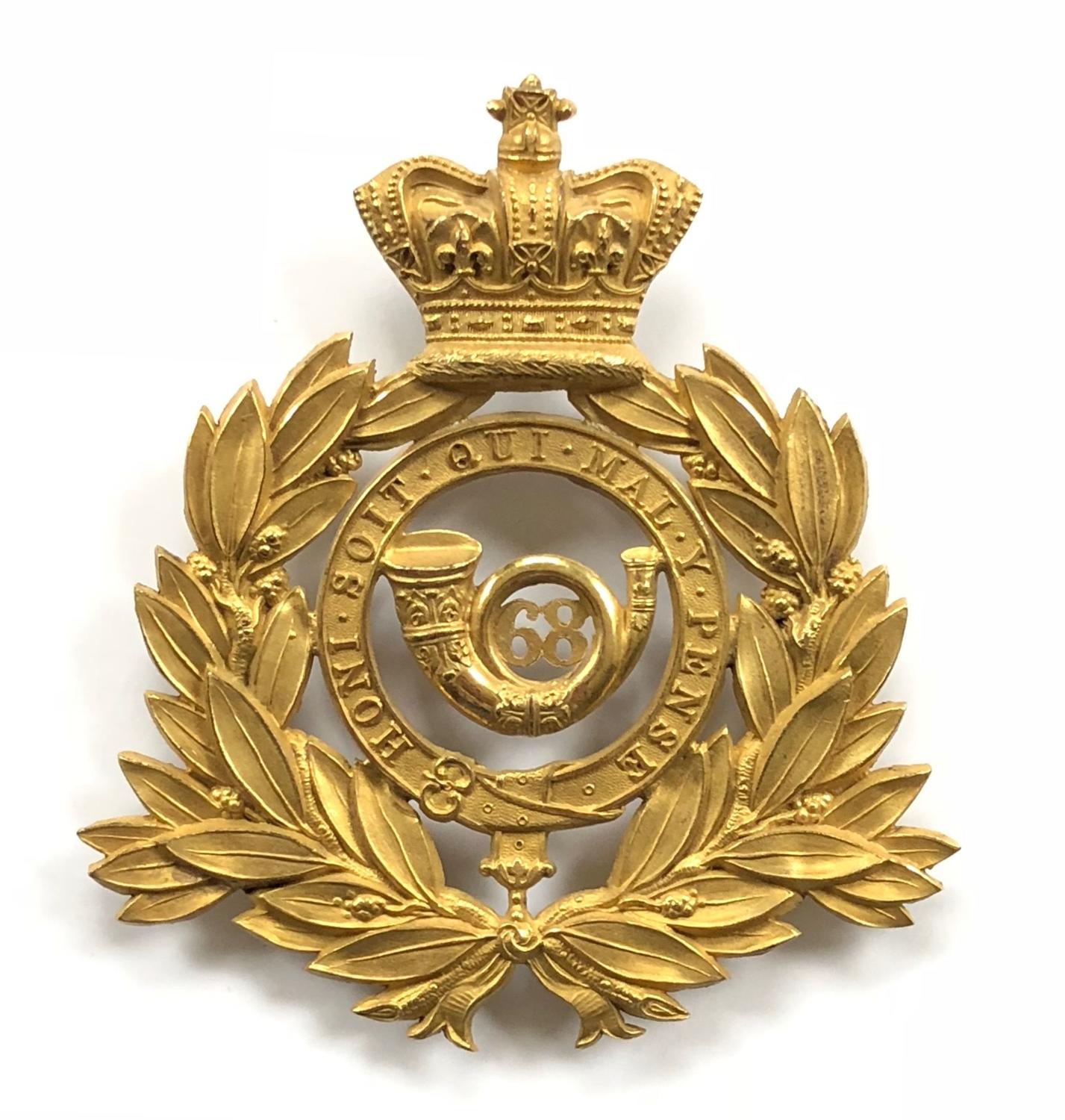 68th (Durham Light Infantry) Regiment Victorian Officer’s shako plat