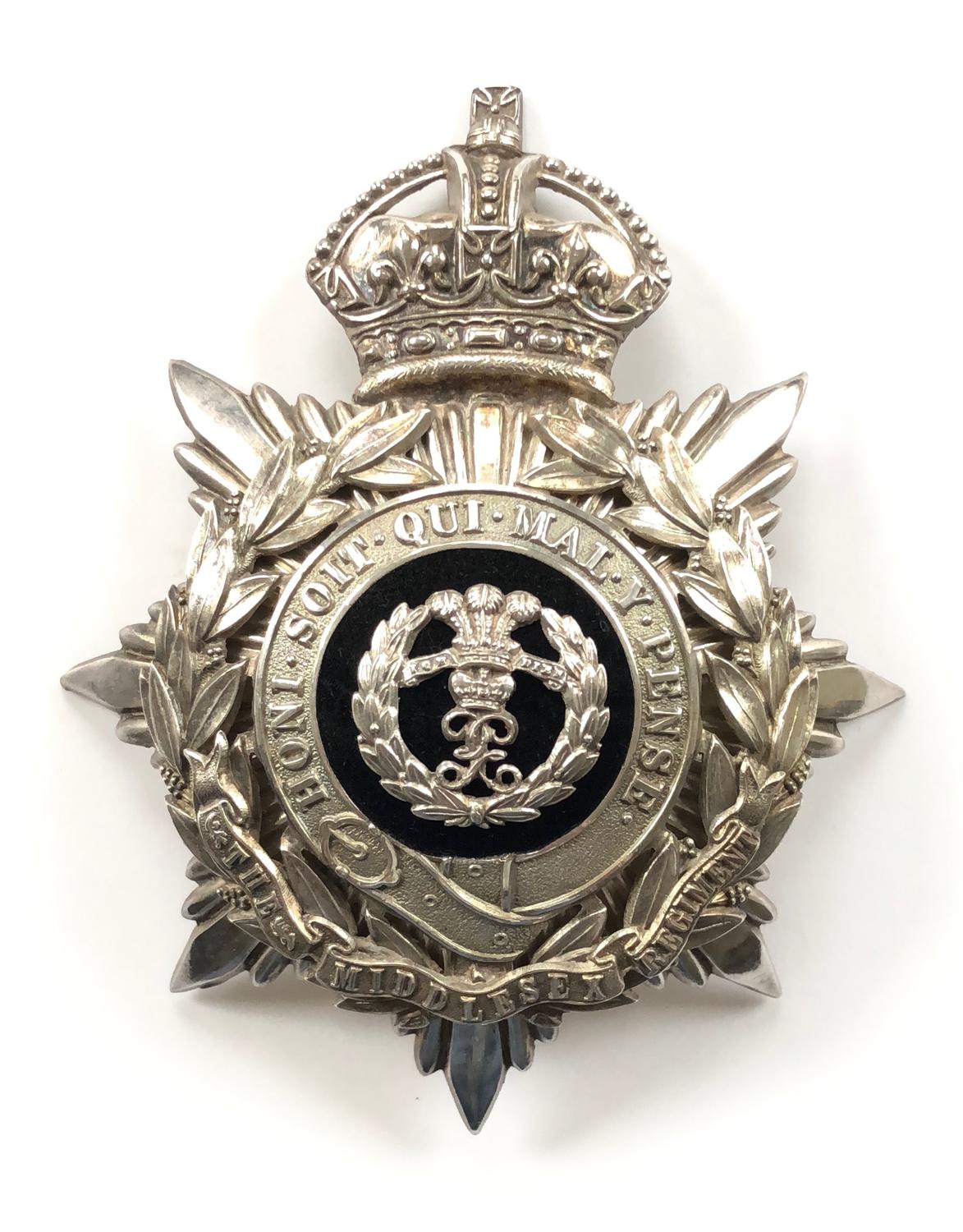 DCO Middlesex Regiment VB Edwardian Officer’s helmet plate.
