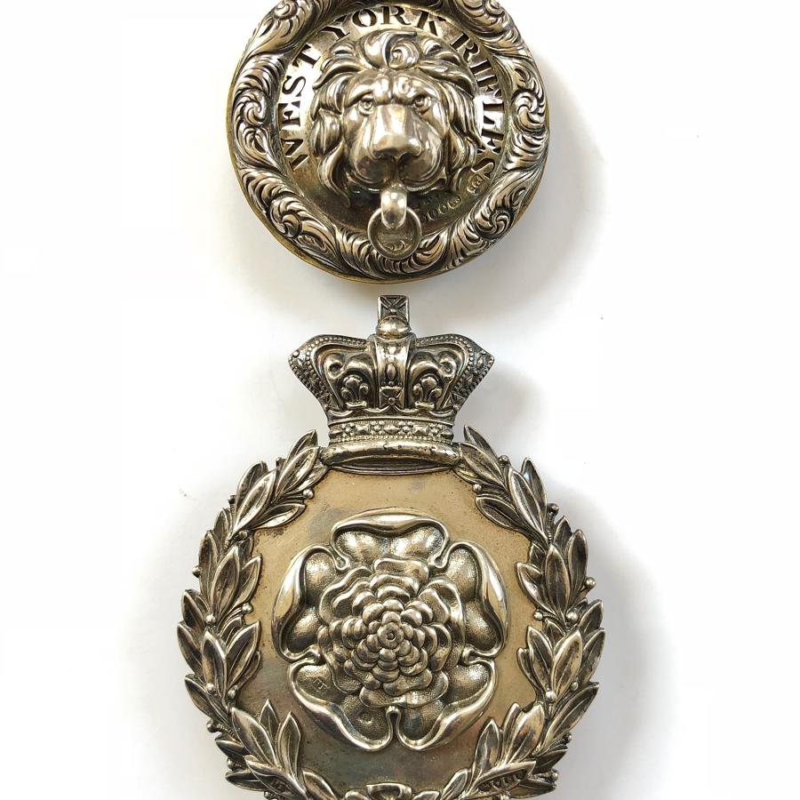 1st West York Rifles Victorian Officer’s HM silver pouch belt & boss
