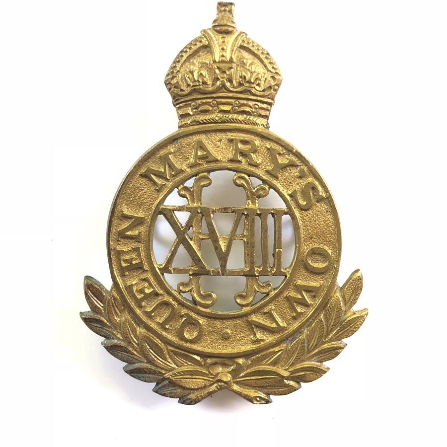 18th QMO Hussars band music pouch badge circa 1910-22