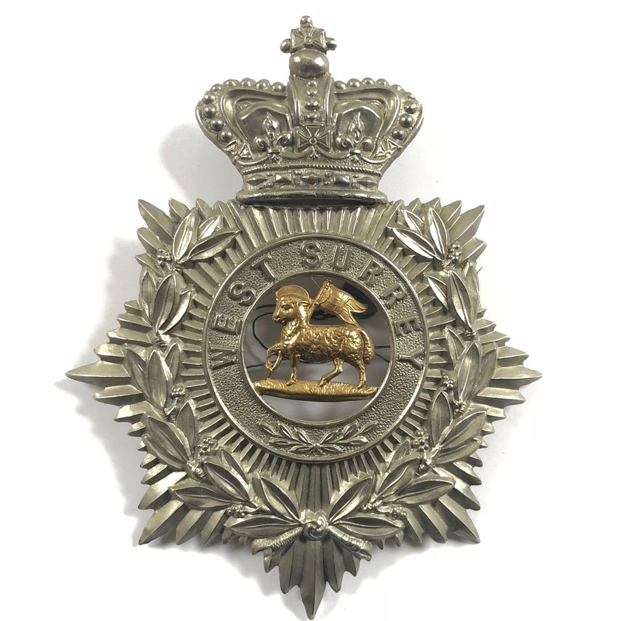 3rd (Militia) Bn Queen’s R.W. Surrey Regiment Victorian helmet plate