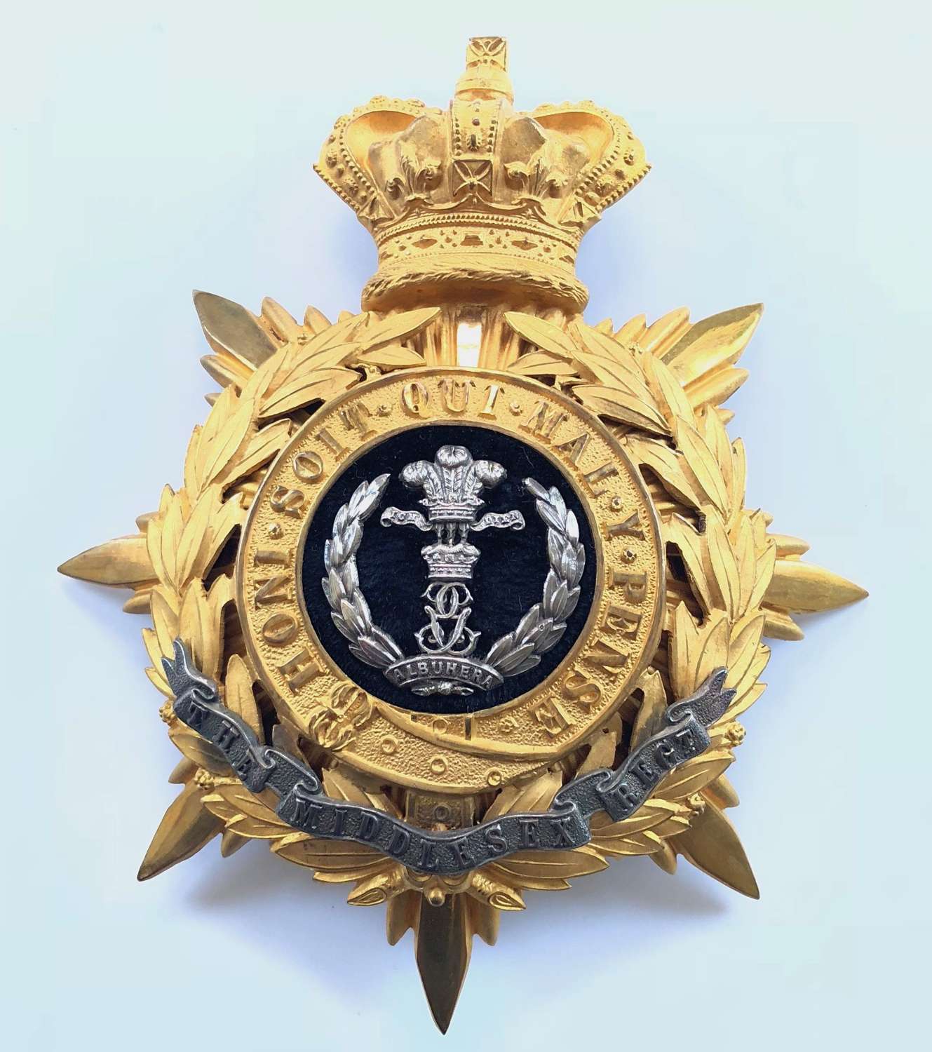 Middlesex Regiment Victorian Officer’s helmet plate circa 1881-1901