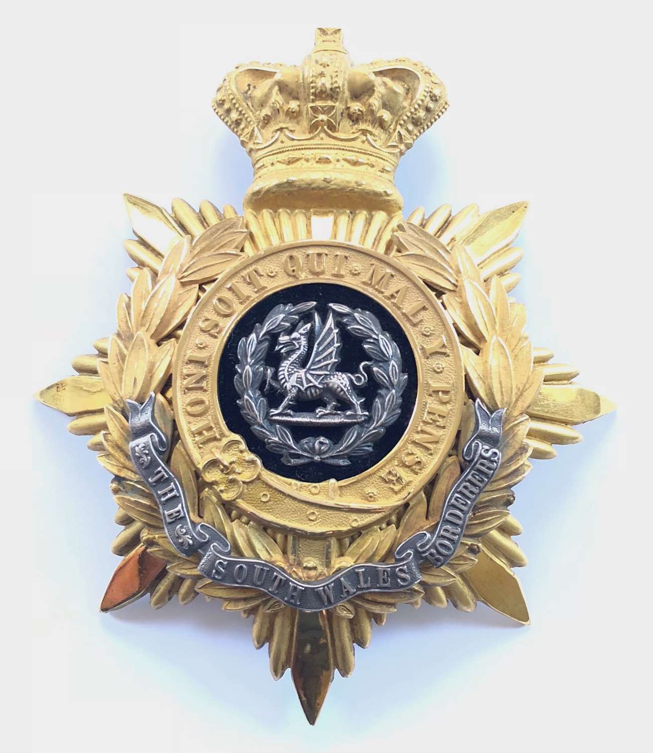 South Wales Borderers Victorian Officer’s helmet plate circa 1881-19