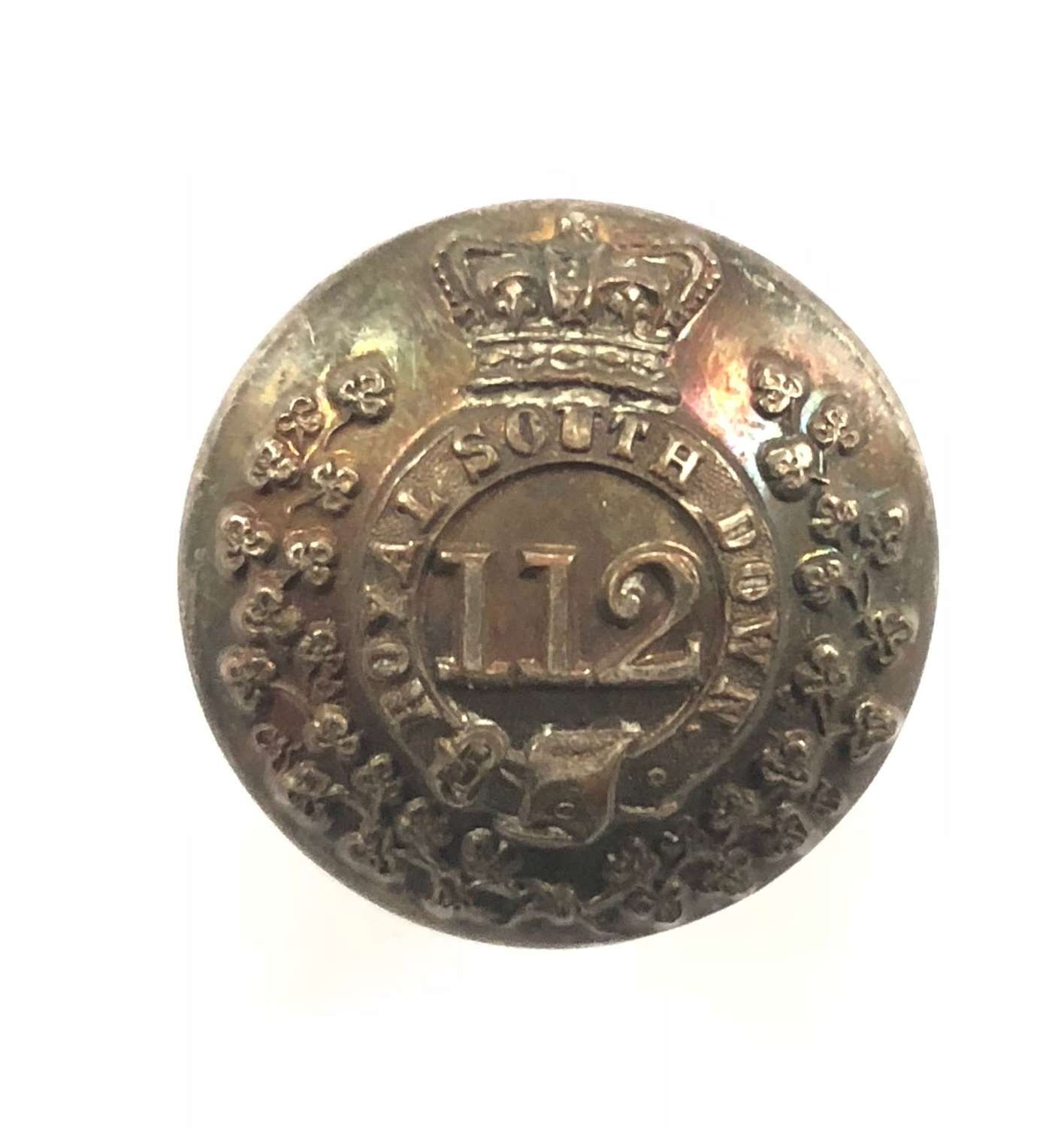 Irish. Royal South Down Militia Victorian Officer’s coatee button