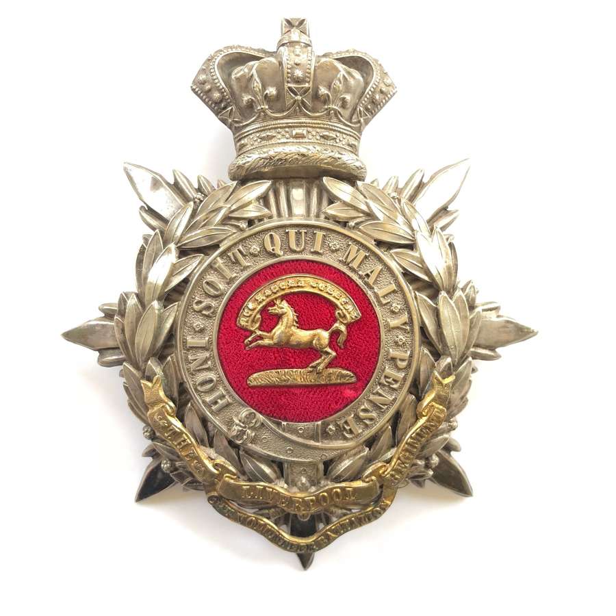 6th VB King’s Liverpool Regiment Victorian Officer’s helmet plate