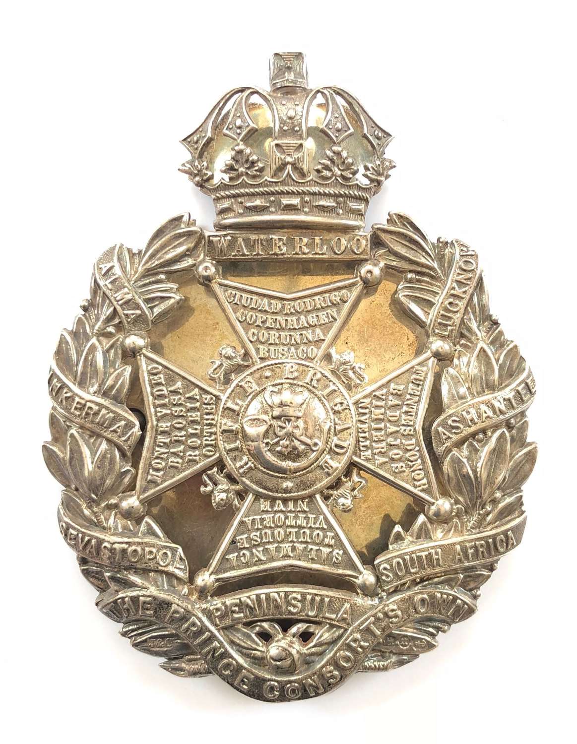 Rifle Brigade Victorian Officer’s 1887 HM silver pouch belt pl