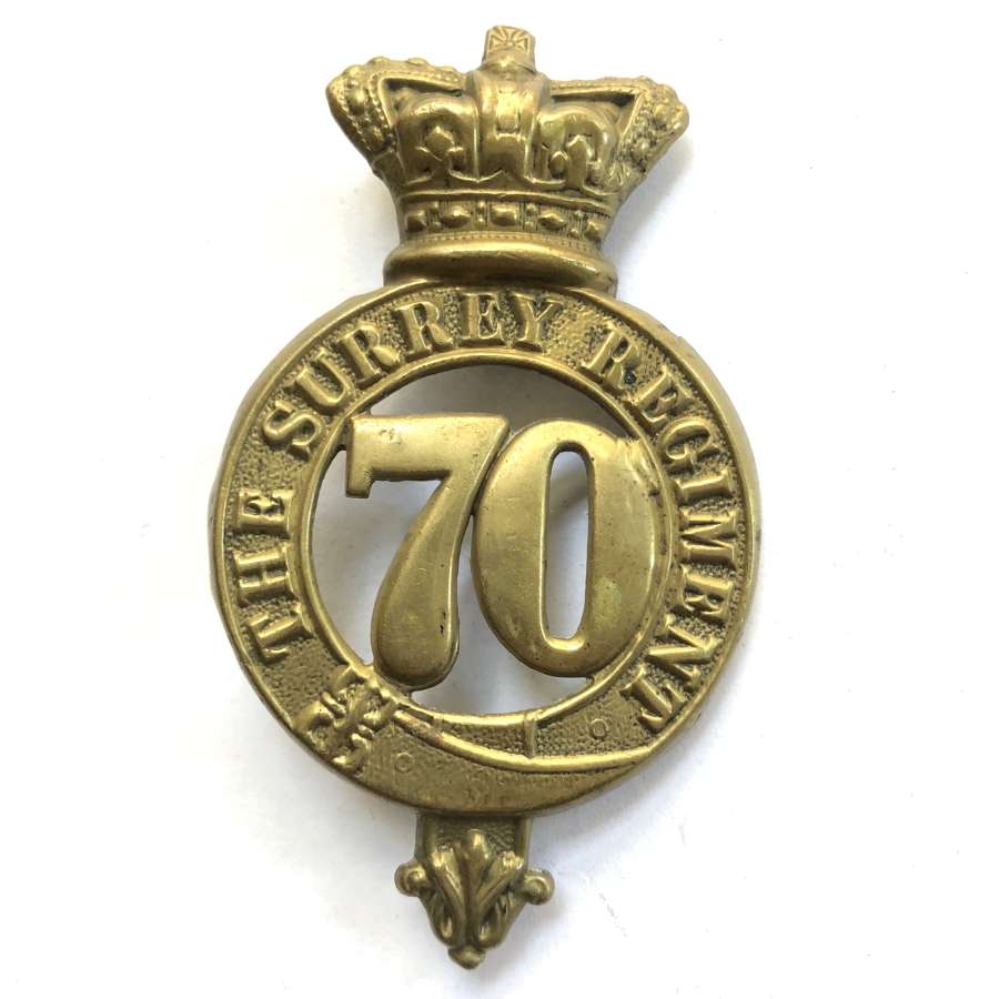 70th (The Surrey) Regiment of Foot OR’s glengarry badge c1874-81
