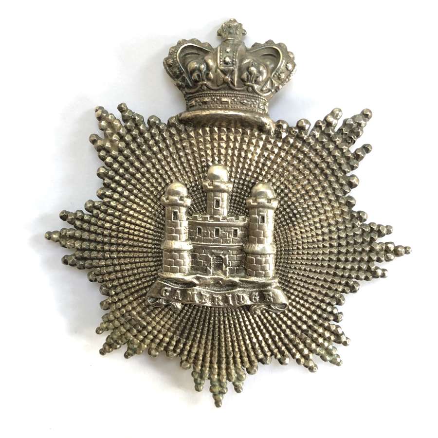 Cambridgeshire Militia Victorian post 1856 Officer’s shako plate