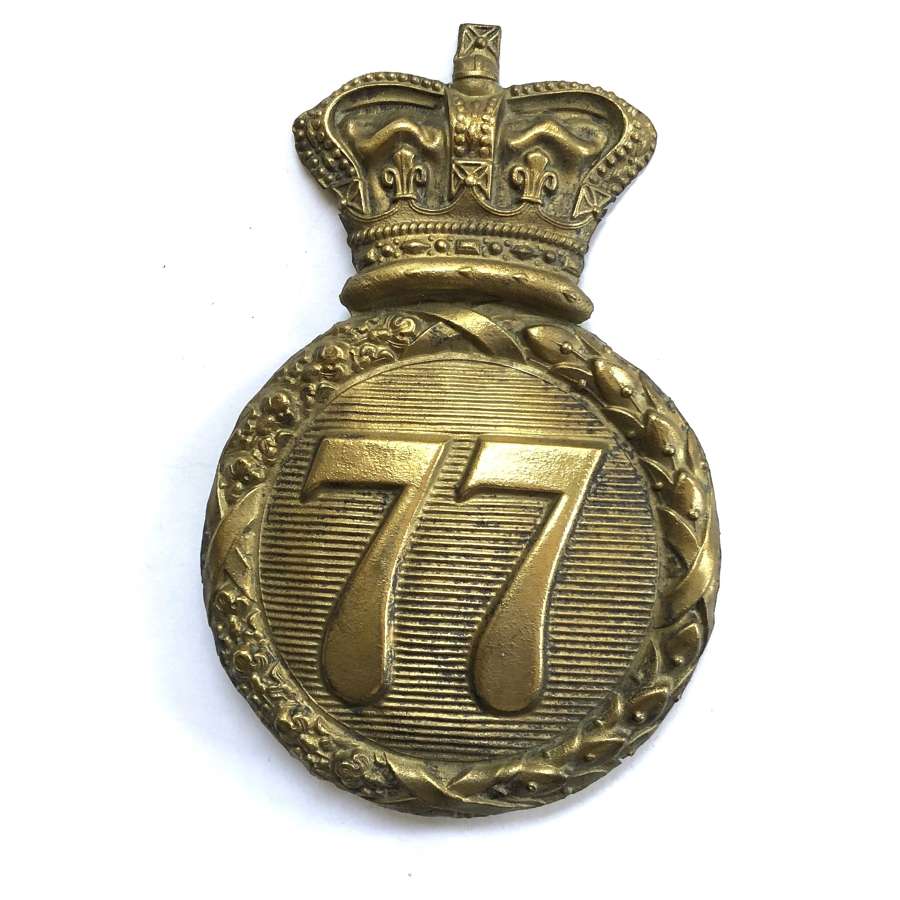 77th (East Middlesex) Regiment of Foot Albert shako plate c1839-55