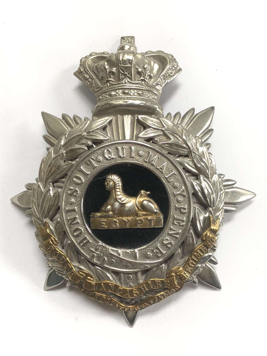 1st VB South Lancashire Regiment Victorian Officer’s helmet plate