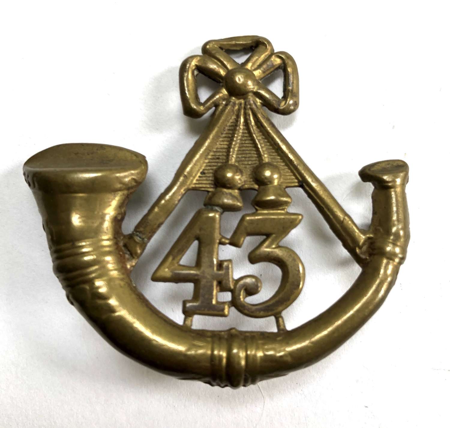 43rd (Monmouthshire Light Infantry) Regiment glengarry badge c1874-81