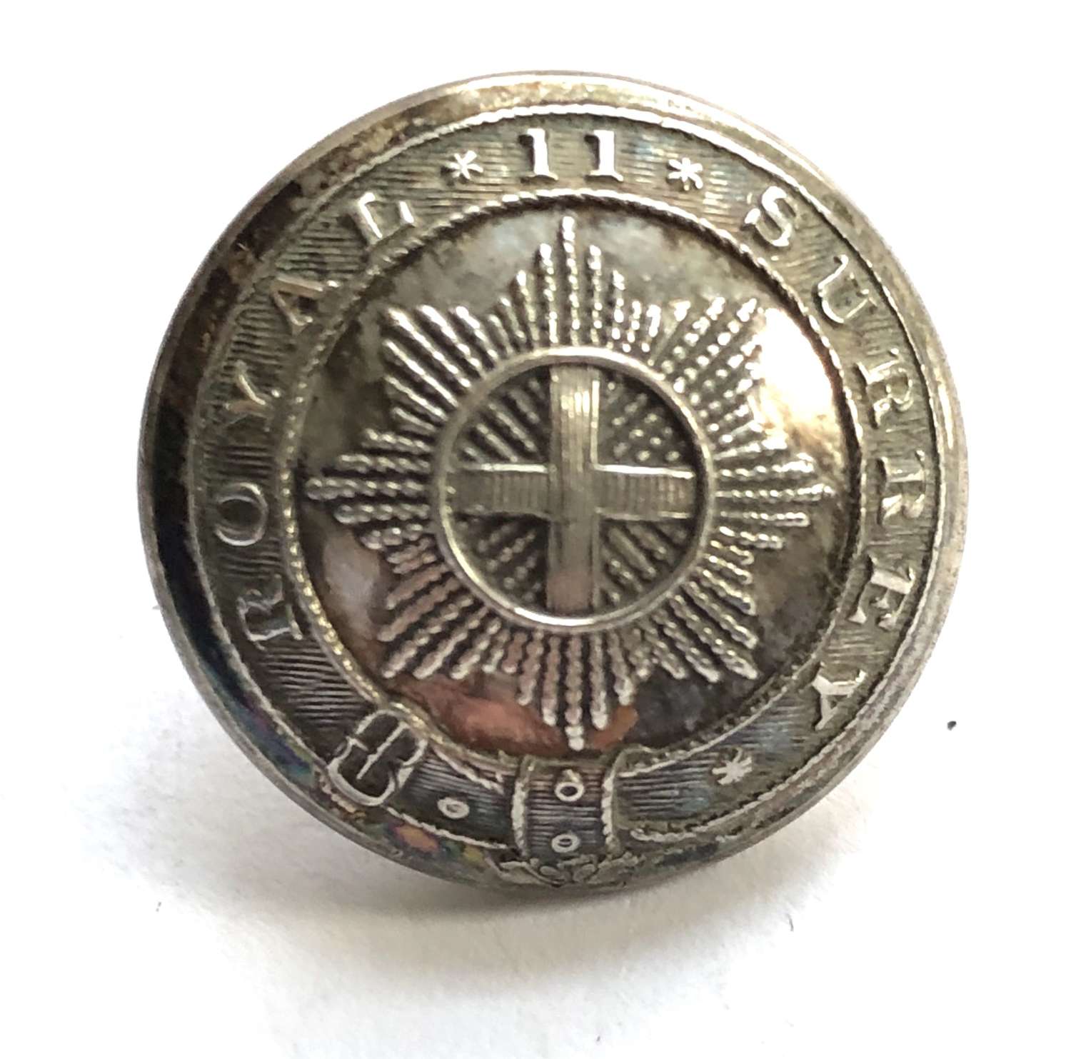2nd Royal Surrey Militia Victorian Officer’s silvered  coatee button