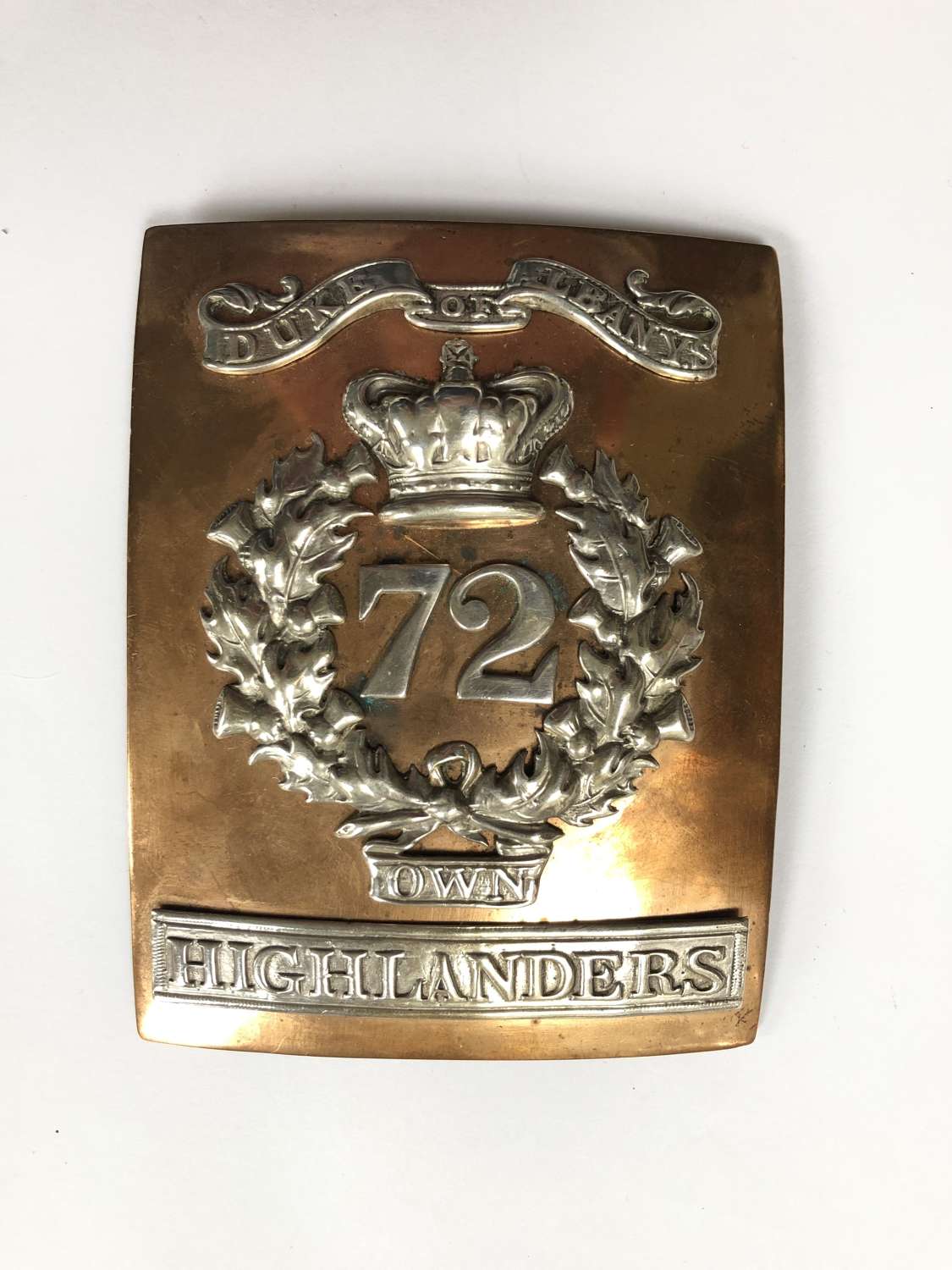 72nd Highlanders (Duke of Albany’s) Officer’s shoulder belt plate