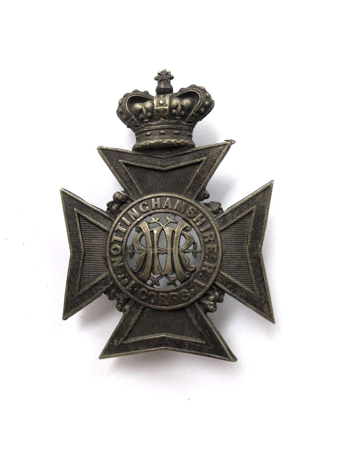 1st Nottinghamshire Rifle Volunteer Corps Victorian helmet plate