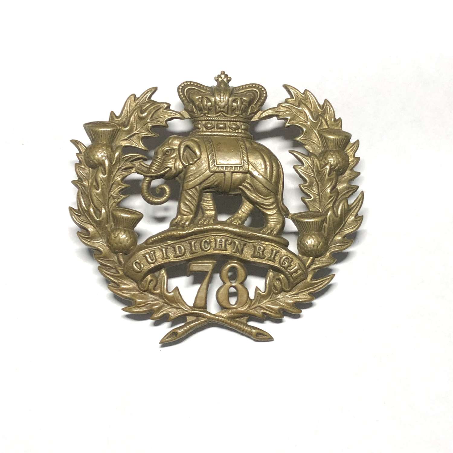 Scottish. 78th Highland Regiment Victorian glenggarry badge c1862-81