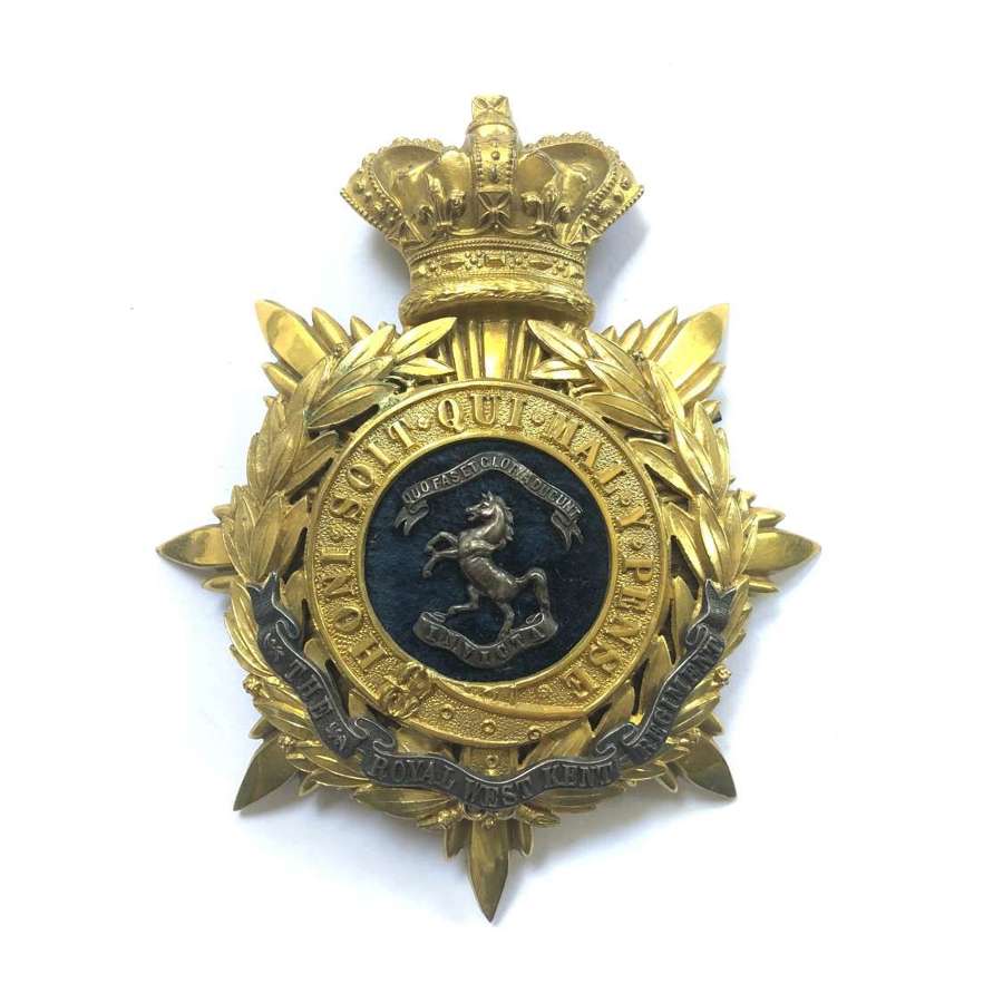 Royal West Kent Regiment Victorian Officer helmet plate c1881-1901