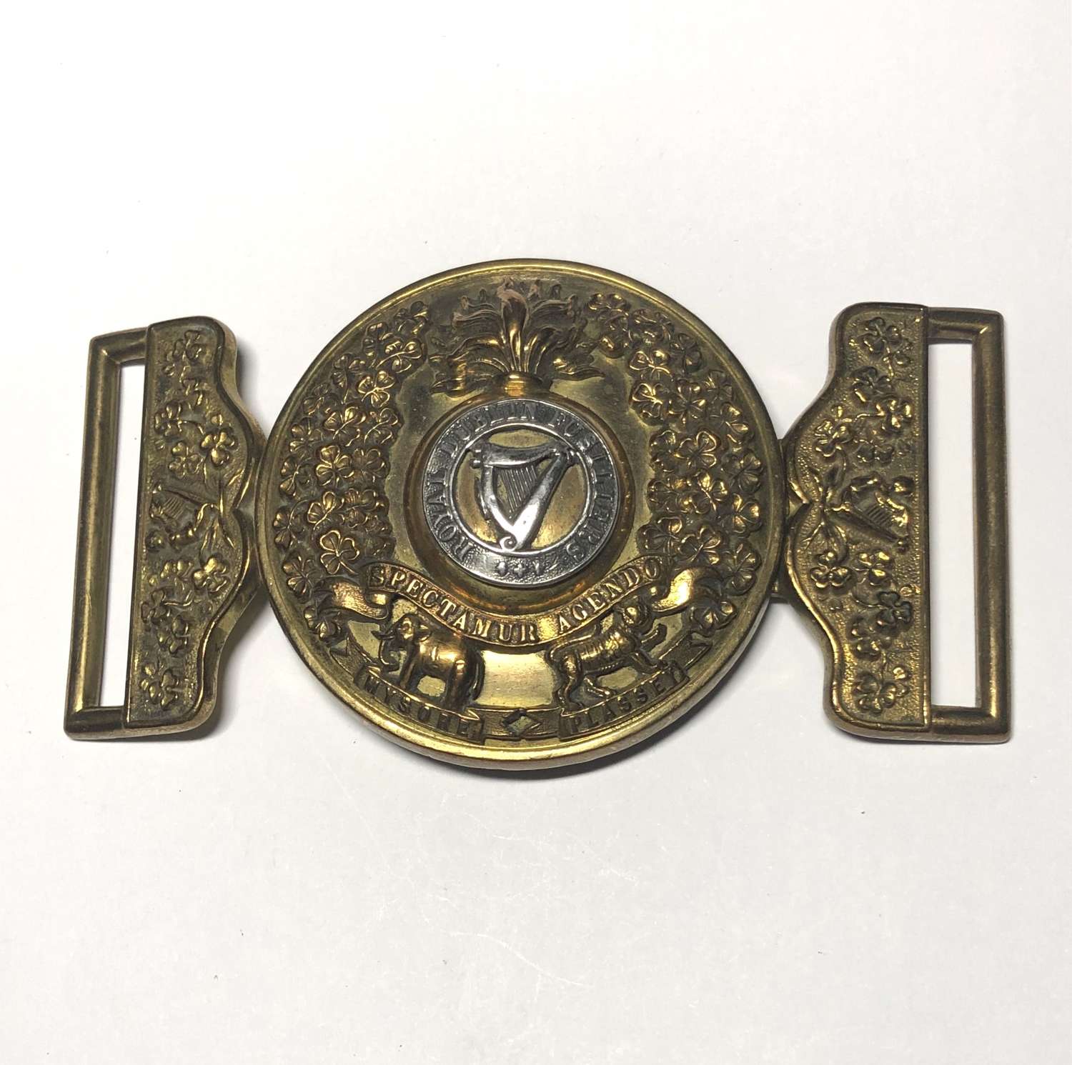 Irish. Royal Dublin Fusiliers Victorian Officer’s waist belt clasp.