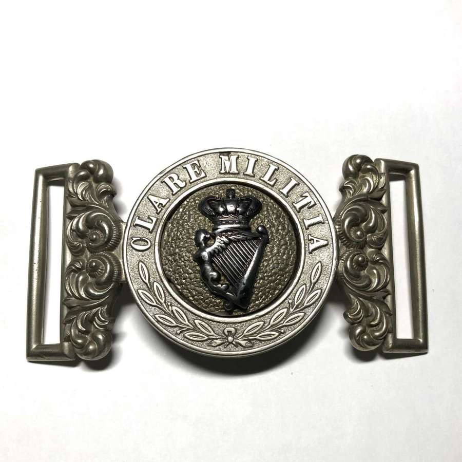 Irish Clare Militia Victorian Officer's waist belt clasp c1856-81