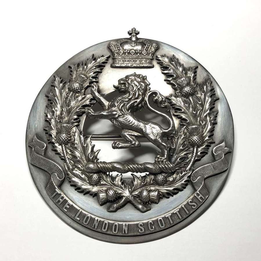 London Scottish Officer’s attributed silver plaid brooch