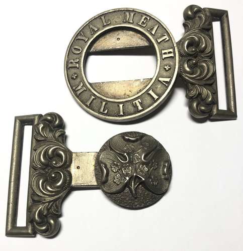 Irish Royal Meath Militia Victorian Officer's waist belt clasp