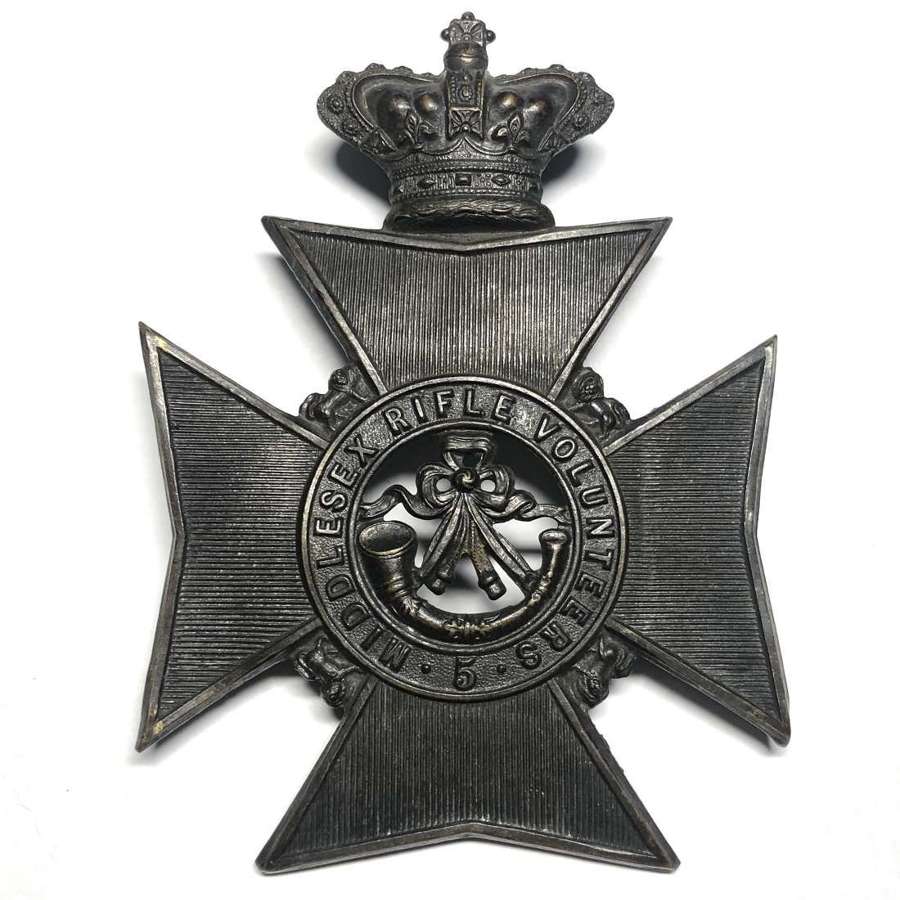 5th Middlesex Rifle Volunteers Victorian helmet plate circa 1878-81