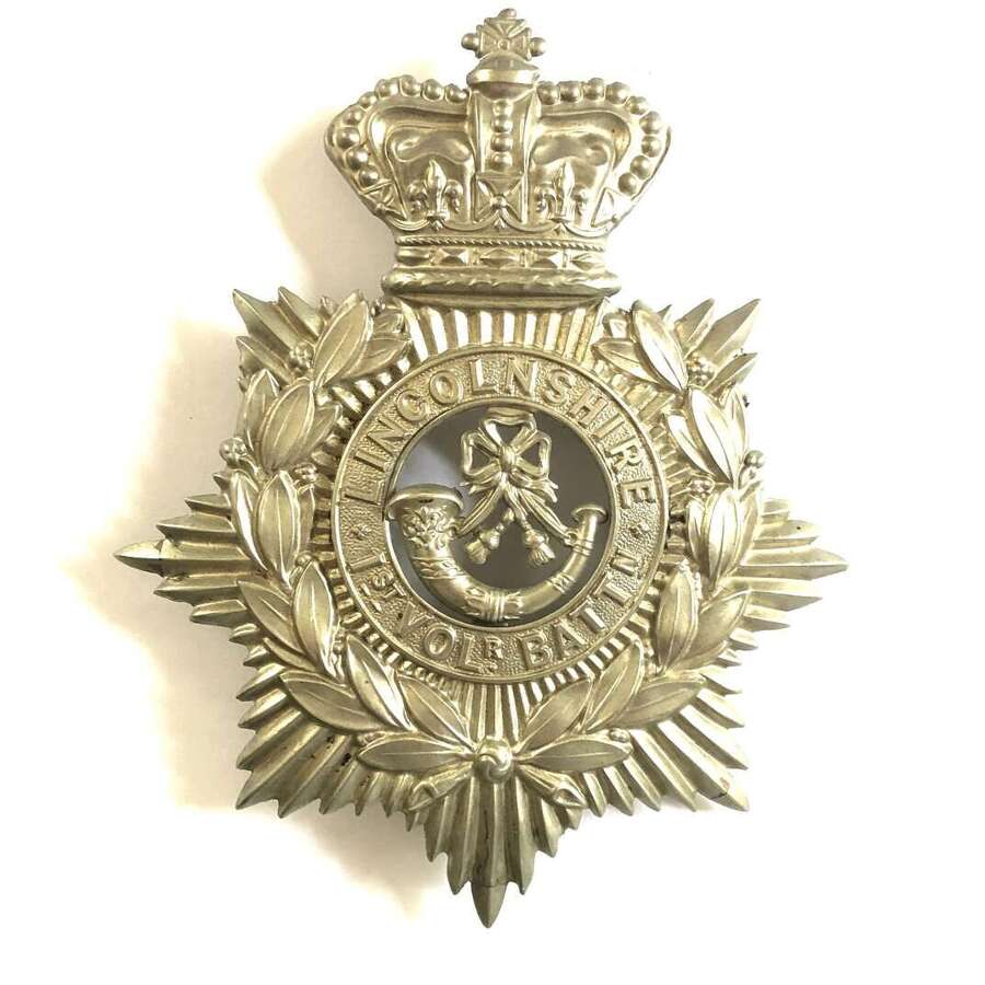 1st VB Lincolnshire Regiment Victorian helmet plate circa 1883-1901