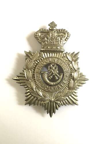 1st VB Lincolnshire Regiment Victorian helmet plate circa 1883-1901