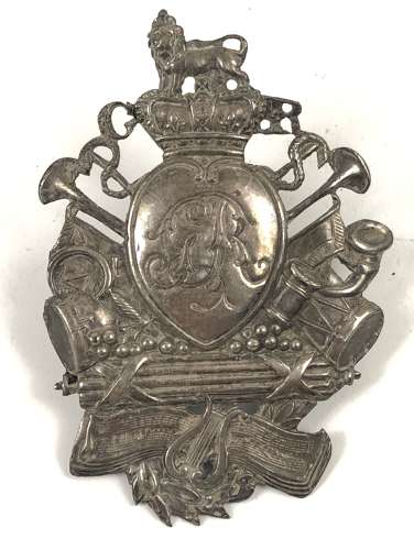 Royal Carmarthen Militia Welsh Georgian Band Master shako plate c 1804