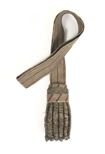 19th Century Officer's gold lace and crimson silk sword knot