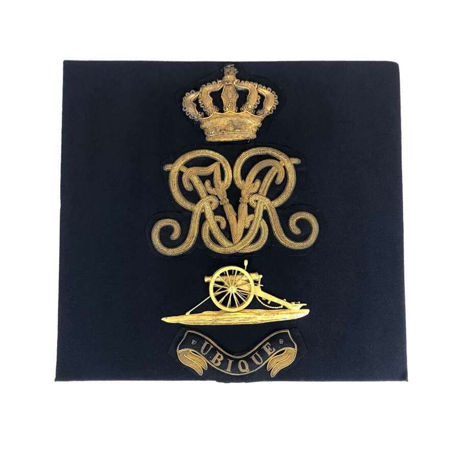Royal Artillery panel with Victorian shabraque ornaments.