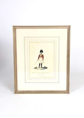 Officer of the 5th or Princess Charlotte of Wales's Drgoon Guards hand coloured print.