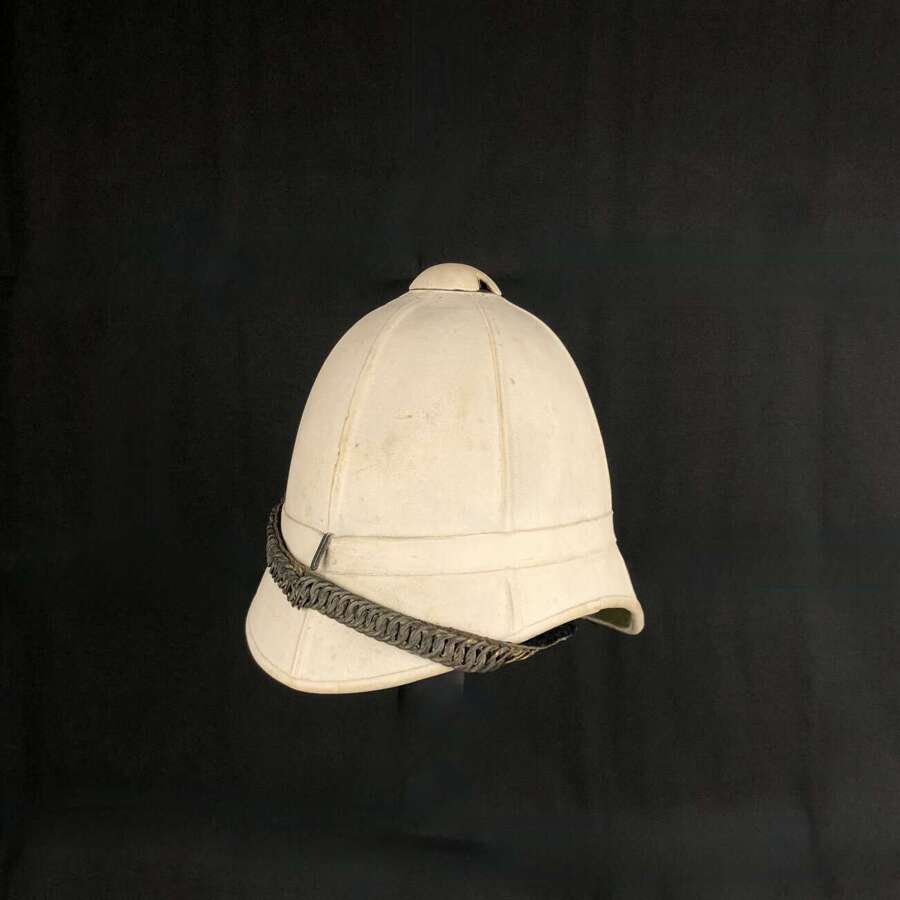 Victorian 12th Lancers Attributed Officer Coloniel Service White Helmet circa 1871-1884