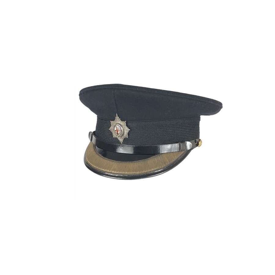 Coldstream Guards Officer's peaked forage cap with silver cap star by Herbert Johnson