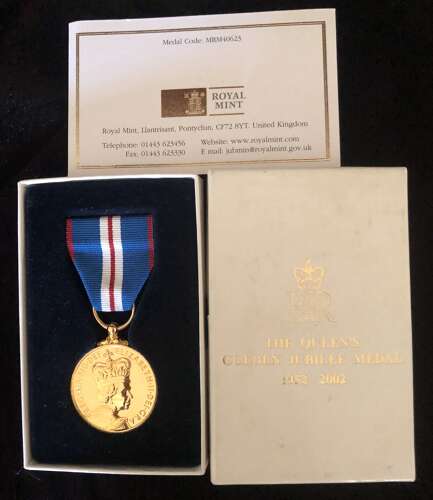 Queens Golden Jubilee Medal 1952-2002 in Royal Mint box of issue