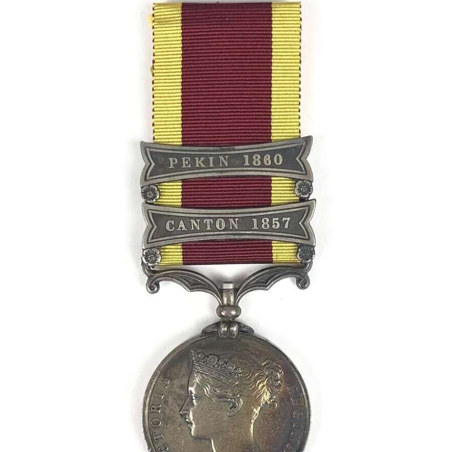 Second China War Medal, bearing  clasps Canton 1857 and Pekin 1860.