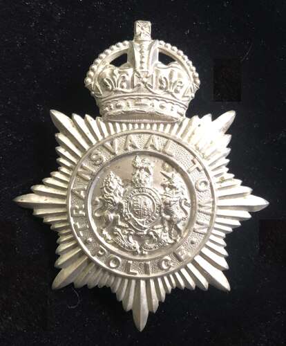 Transvaal Town Police Edwardian South African helmet plate c. 1902-08.